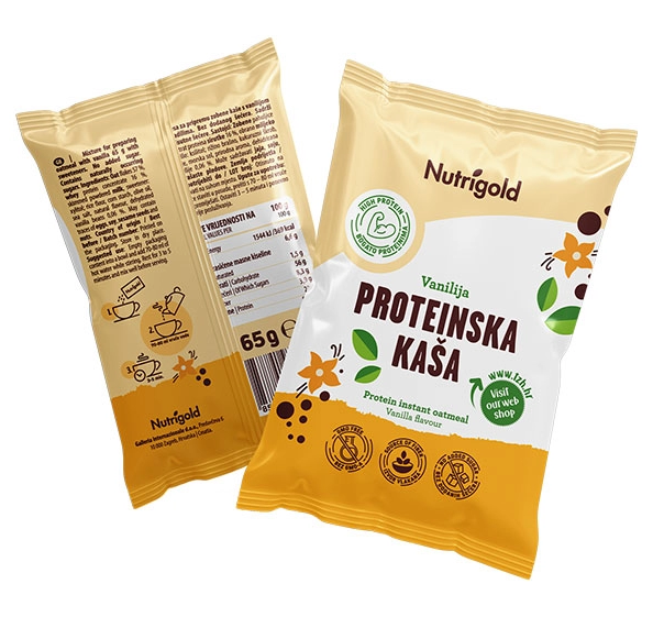 nutrigold proteinska kaša u pakiranju od 65 grama