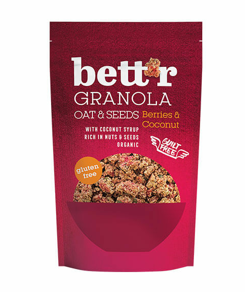Granola Bobičasto voće i kokos Bez glutena - Organski 300g Bett’r