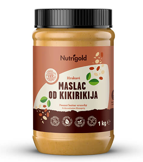 Nutrigold hrskavi Maslac od kikirikija 100% u pakiranju od 1000g 
