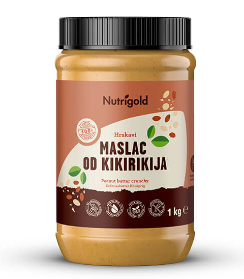 Nutrigold hrskavi Maslac od kikirikija 100% u pakiranju od 1000g 