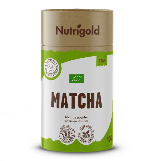 Nutrigold organski matcha prah u pakiranju od 100g 