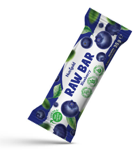 Nutrigold raw bar blueberry u pakiranju od 35g 