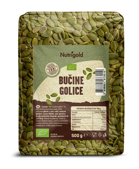 Nutrigold organske bučine golice u pakiranju od 500g 
