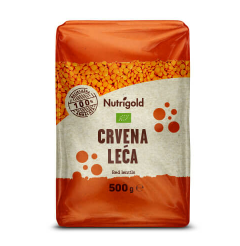 Nutrigold organska leća crvena u pakiranju od 500g 