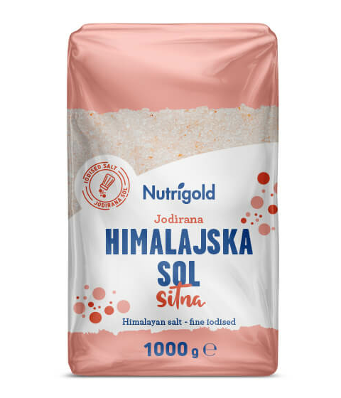 Nutrigold himalajska sol sitno mljevena jodirana u pakiranju od 1kg 