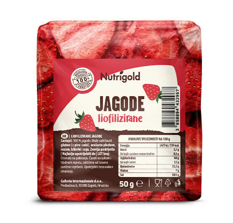 Nutrigold liofilizirane jagode u pakiranju od 50g 