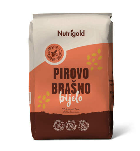 Nutrigold pirovo brašno bijelo u pakiranju od 1000g 
