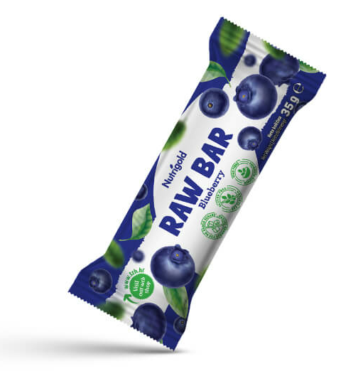 Nutrigold pločica raw bar blueberry u pakiranju od 35g 