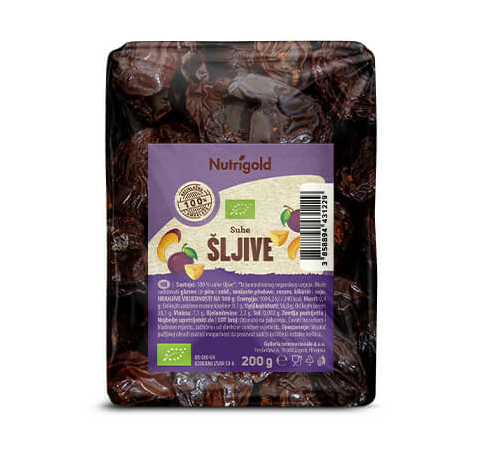 Nutrigold organske suhe šljiveu pakiranju od 200g 