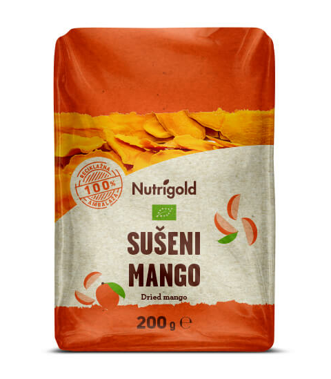 Nutrigold sušeni organski mango u pakiranju od 200g 