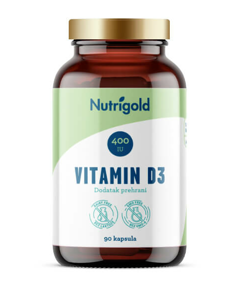 Vitamin D3 400 IU - 90 vegan kapsula Nutrigold