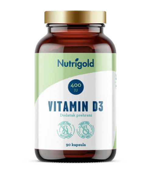 Nutrigold Vitamin D3 400 IU u pakiranju od 90 vegan kapsula 