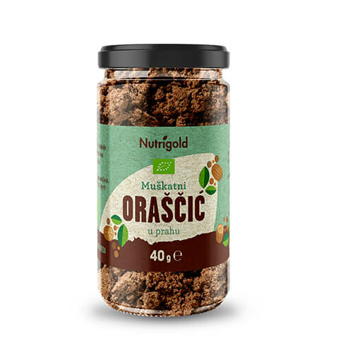 Staklenka Muškatni oraščić u prahu - Organski 40g Nutrigold