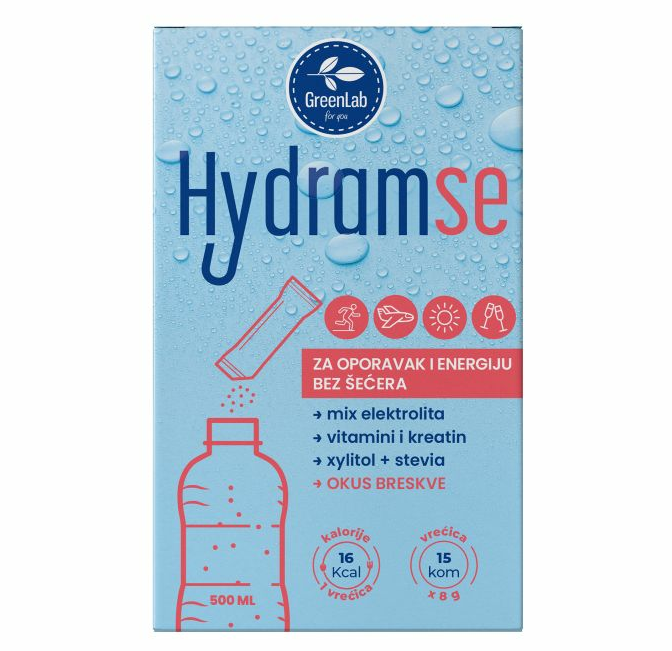 Napitak za oporavak i energiju Hydram se - 15x8g Green lab