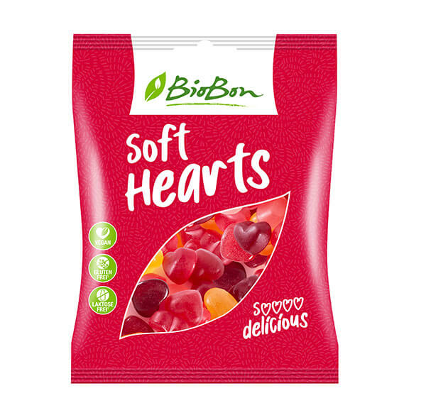 Veganski gumeni bomboni Srca Bez glutena - Organski 100g BioBon