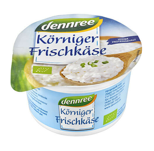 organski zrnati sir dennree u pakiranju od  200g 