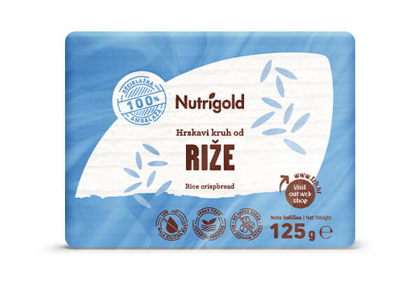 Nutrigold Rižin kruh Hrskavi bez dodanog šećera u pakiranju od 125g 
