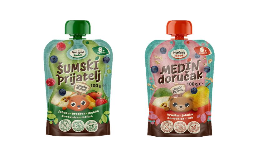 Nutrigold voćne kaše Medin doručak i Šumski prijatelj