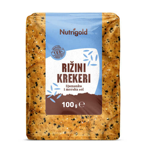 Rižini krekeri Sjemenke & Morska sol - 100g Nutrigold