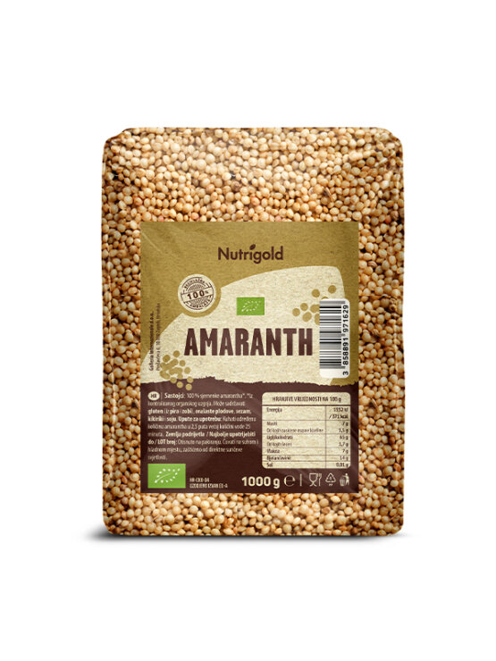 Nutrigold amarant u prozirnom, plastičnom pakiranju od 1000g.