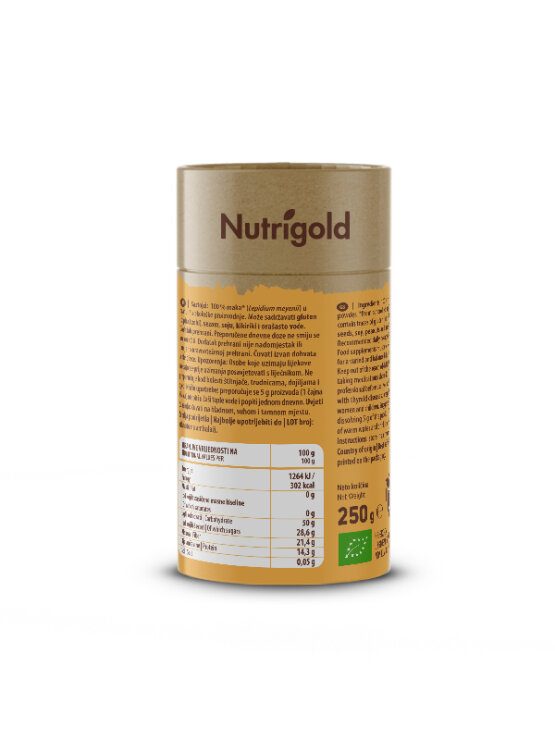 Nutrigold maca prah organski u smeđoj ambalaži 250g