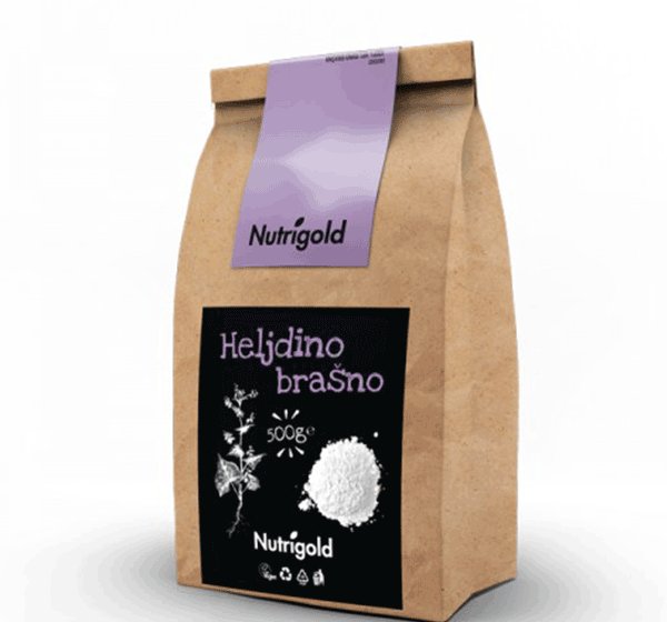 Nutrigold heljdino brašno u smeđoj papirnatoj ambalaži od 500 grama
