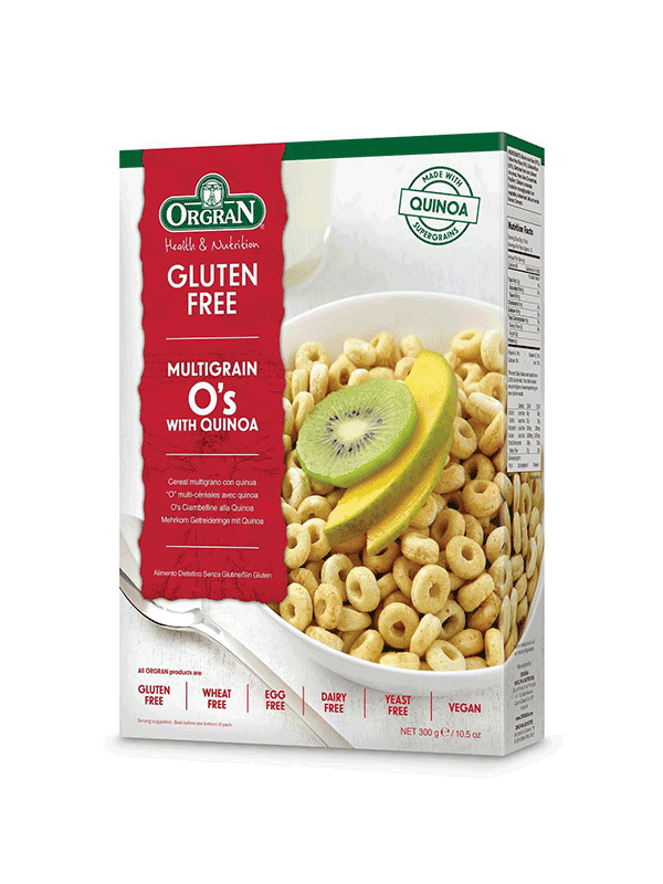 Orgran bez glutena pahuljice od kvinoje u kartonskoj kutiji od 300 grama.