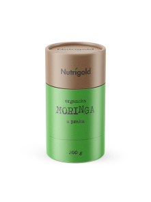Nutrigold moringa u prahu dolazi u razgradivoj papirnatoj ambalaži od 200g