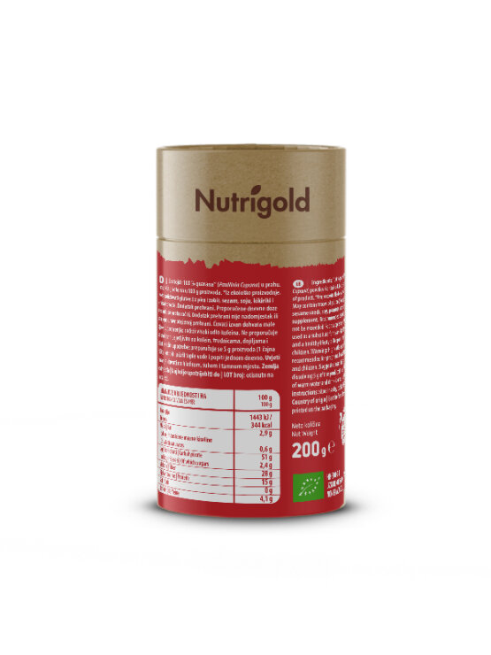 Nutrigold organski guarana prah u tubastoj ambalaži od 200g