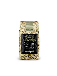 Nutrigold Konopljine sjemenke oljuštene - organske  u prozirnoj plastičnoj ambalaži 250g
