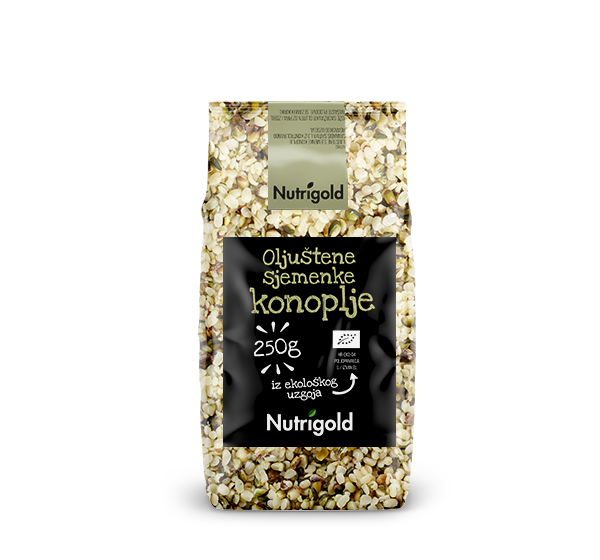 Nutriogld oljuštene sjemenke konoplje iz organskog uzgoja.