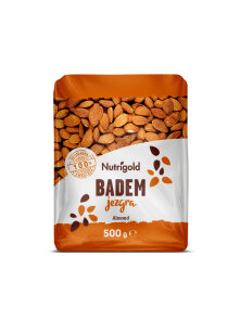 Nutrigold Jezgre badema u plastičnoj prozirnoj ambalaži od 500 grama.