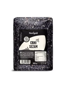 Nutrigold sezam crni u platičnoj, prozirnoj ambalaži od 500g.
