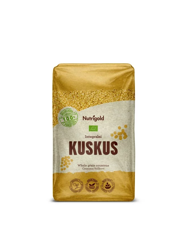 Nutrigold Kus kus integralni - Organski u prozirnoj plastičnoj ambalaži 1kg