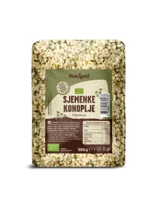Nutrigold Konopljine sjemenke oljuštene - organske u prozirnoj plastičnoj ambalaži 500g