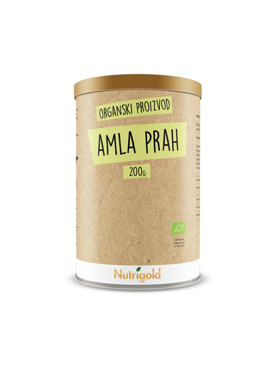 Nutrigold amla (amalaki) u prahu  u smeđoj posudi od 200 grama.