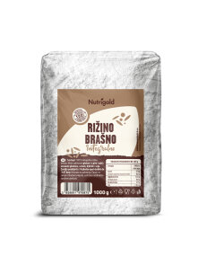 Nutrigold rižino integralno brašno dolazi u smeđem papirnatom pakiranju od 1000g.