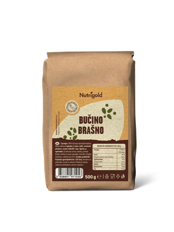 Nutrigold brašno od sjemenki bundeve u smeđoj ambalaži od 500 grama