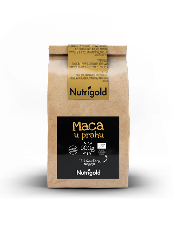 Nutrigold maca prah organski u smeđoj ambalaži 500g