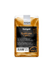 Nutrigold kurkuma u prahu dolazi u prozirnom, plastičnom pakiranju od 1000g.