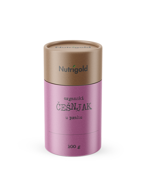 Nutrigold organski češnjak u prahu u tubastoj ambalaži od 100g