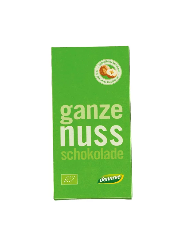 Dennree Čokolada s cijelim lješnjacima  - Organska u pakiranju od 100g