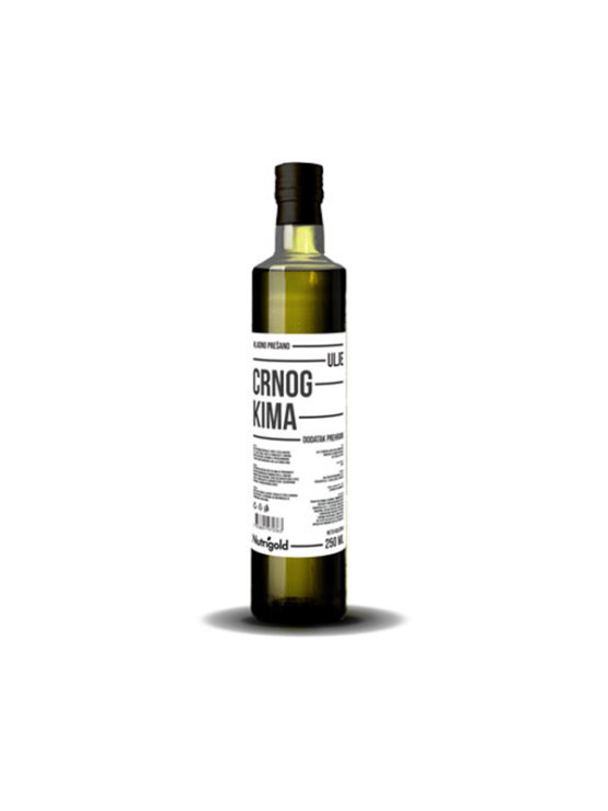 Nutrigold ulje crnog kima u tamnoj, staklenoj ambalaži od 250ml.