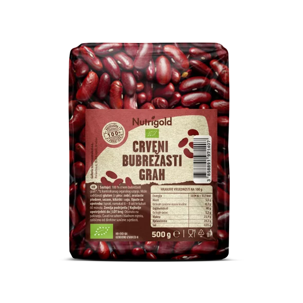 Crveni bubrežasti grah u prozirnoj plastičnoj ambalaži 500g