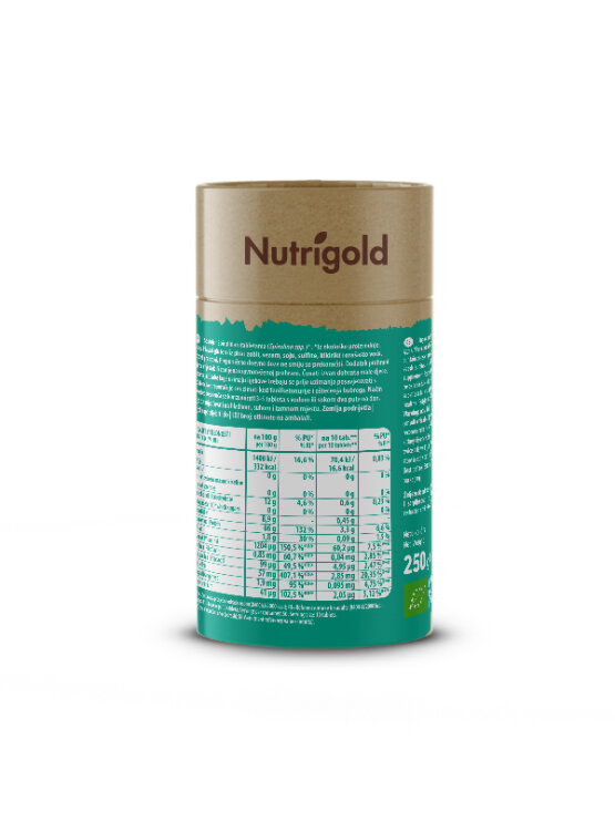Nutrigold spirulina tablete u zelenoj, kartonskoj ambalaži od 250g.