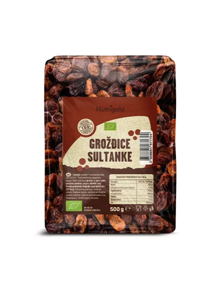 Organske Nutrigold "Sultanas"grožđice u pakiranju od 500g