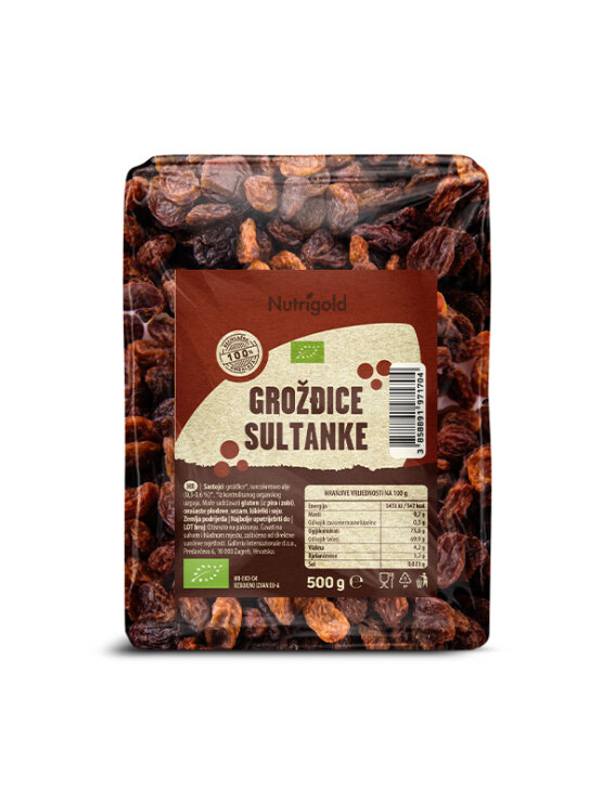 Organske Nutrigold "Sultanas"grožđice u pakiranju od 500g