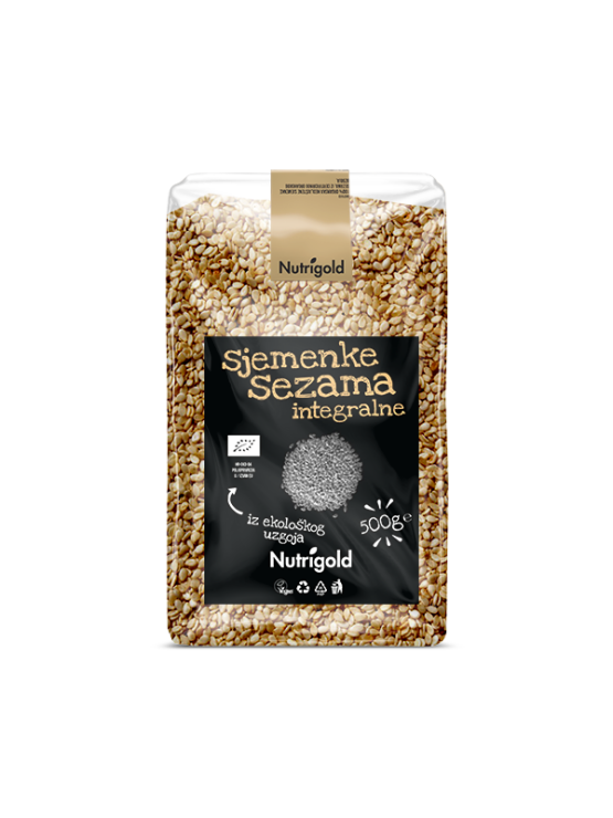 Nutrigold sjemenke sezama u prozirnoj, plastičnoj ambalaži od 500g