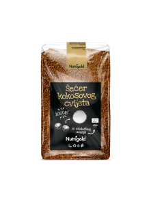 Nutrigold šećer kokosova cvijeta u prozirnoj, plastičnoj ambalaži od 1000g.