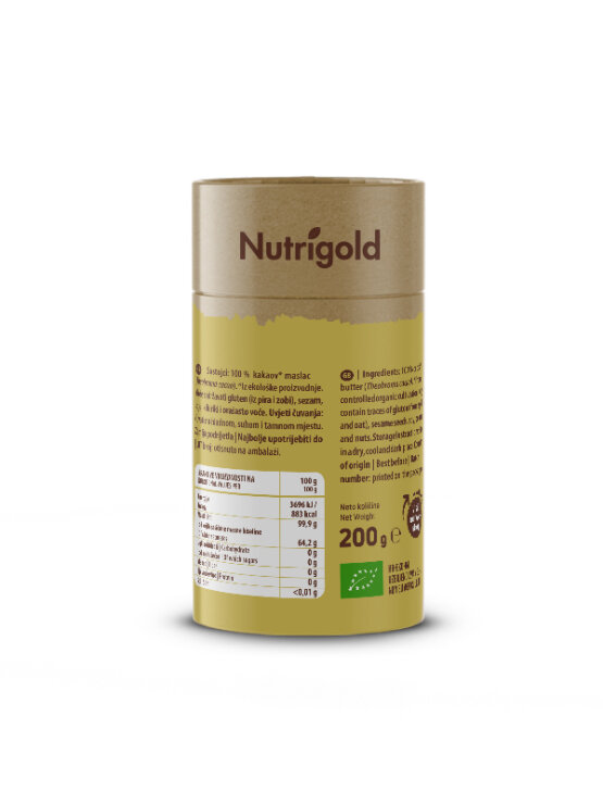 Nutrigold Organski kakao maslac u smeđoj ambalaži 200 g